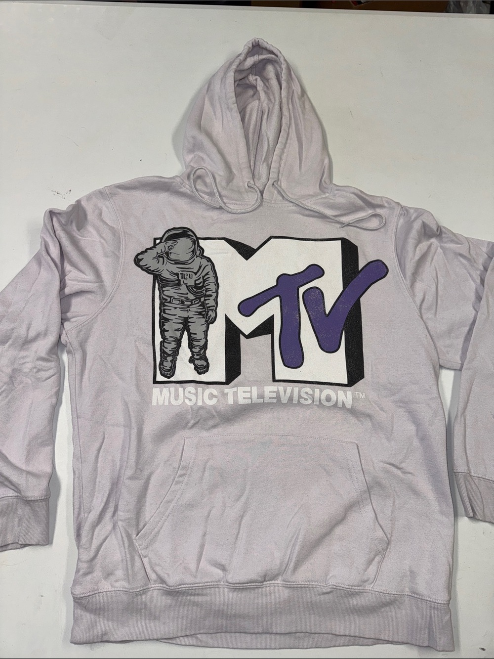 MTV Light Lavender Pullover Hoodie with Astronaut Graphic
